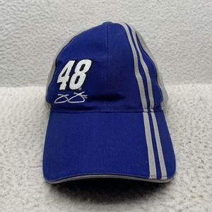 Jimmy Johnson Valvoline Baseball Hat Blue Gray Racing Stripe Hook Loop Nascar